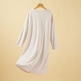 thumbnail image 4 of HongQid Chemises de Nuit Manches 3/4 Chemise de Nuit Col en V Douce Tenue de Nuit Décontractée Chemises de Sommeil Robe de Pyjama Ample avec Poitrine Rembourrée, 4 of 7