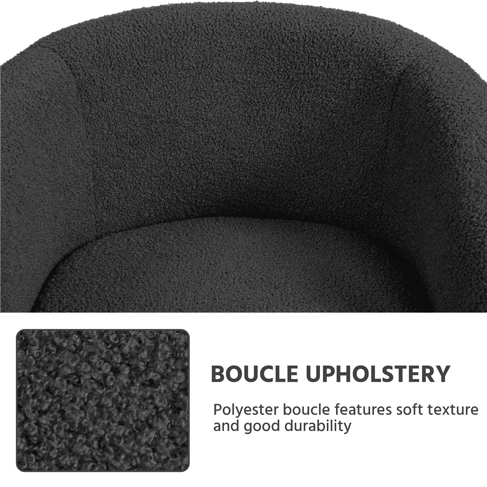 FullFurnique Fauteuil en Tissu Bouclette avec Dossier et Accoudoirs