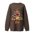 thumbnail image 4 of EGNMCR Chandail en Molleton de Noël Mode Femme Manches Longues Col Rond Imprimé de Noël Haut Ample Blouse Chandails en Molleton, 4 of 5
