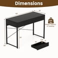 thumbnail image 3 of Costway 2-Drawer Computer Desk Study Table Writing Workstation Home Office Black, 3 of 10