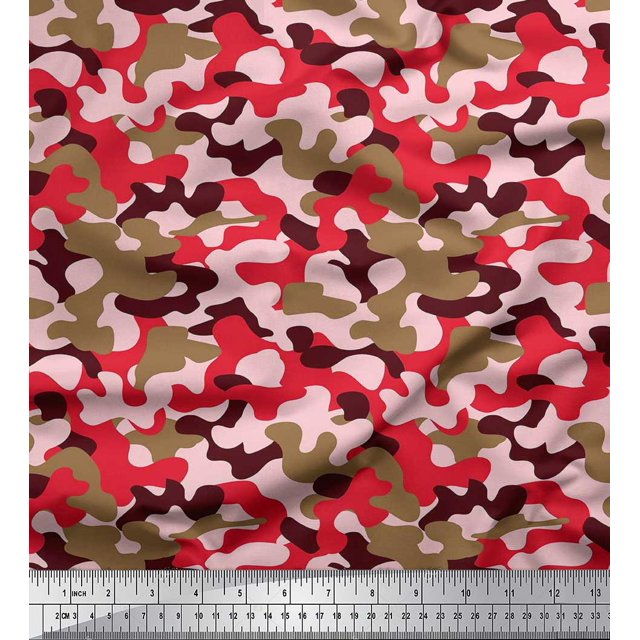 Soimoi Rayon Fabric Two Tone Camouflage Fabric Prints By Yard 56 Inch Wide