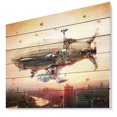 thumbnail image 1 of Design Art - Dirigible Balloon in Sky over City, 1 of 5