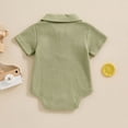 thumbnail image 4 of Yuyuzo Newborn Baby Boys Clothes Short Sleeve Bodysuit Button down Rompers Solid Color Summer Outfits, 4 of 7