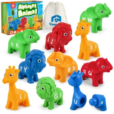 Coogam Jeu d'Association de Lettres ABC, 26 Pcs Alphabet Motricité Fine Reconnaissance des Couleurs et des Formes Jouets Éducatifs Préscolaires Montessori d'Apprentissage pour Tout-Petits de 2 3 4 Ans