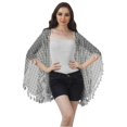 thumbnail image 2 of Moomaya Open Front Printed Shrug Printed Kimono Sleeve Beach Cover Up For Women, 2 of 5