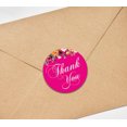 thumbnail image 3 of Darling Souvenir 45 Pcs Fuchsia Pink Round Floral Thank You Stickers DIY Envelope Seals-1.6 Inches, 3 of 4