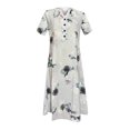 thumbnail image 2 of Robe de Plage Femme Décontractée à Manches Courtes Robes Taille Empire Robe sous le Genou Poches, 2 of 5