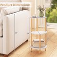 thumbnail image 3 of Gymax Ensemble de 2 Tables d'Appoint Rondes de 24 Pieds' avec Étagères de Rangement, Construction en Bambou pour Chambre, 3 of 10