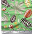 thumbnail image 1 of Soimoi polyester Crepe Fabric Berries,Oak Chestnut Leaves Print Fabric by the Yard 52 Inch Wide, 1 of 3