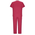 thumbnail image 4 of Women Scrub Sets, V Neck Medical Uniform Top with Pockets, Drawstring Scrub Pants, Nurse Uniform Sets for Work, Casual Two-Piece Outfits, 4 of 7