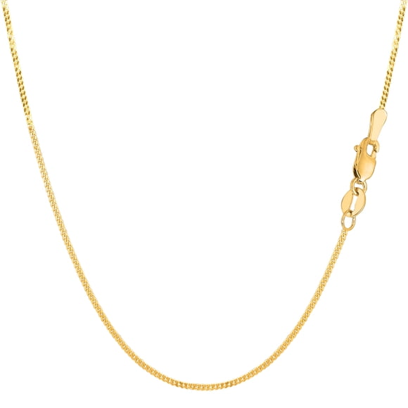 14k Yellow Gold Gourmette Chain Necklace, 1.0mm, 18"