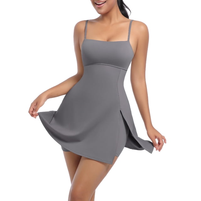 LOVZFMLL Robe Ample à Col Rond pour Femme Gris Foncé L