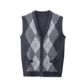 thumbnail image 1 of RKSTN Mens Sweater Vest Wool Blend Color Block Fashionable Sleeveless V Neck Button Up Cardigan Knit Sweater Minimalist Cardigan Spring Fall Versatile Coat Outfits, 1 of 8