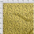 thumbnail image 2 of oneOone Rayon Yellow Fabric Asian Floral Block Craft Projects Decor Fabric Printed By The Yard 56 Inch Wide, 2 of 3