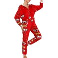 thumbnail image 2 of goowrom Pyjama de Noël pour Femmes, Combinaison à Capuche à Motif Imprimé, 2 of 9