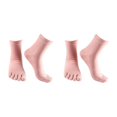 thumbnail image 1 of relayinert Soft Five Toe Socks Stretchable Cotton High Crew Socks Athletic Solid Socks Pink 2Set, 1 of 6