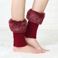 thumbnail image 1 of Women Autumn and Winter Short Turned Wool Warm Socks Boots Cover Knitting Wool Leg Protector, 1 of 4
