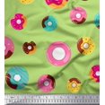 thumbnail image 1 of Soimoi Green Modal Satin Fabric Donuts Food Print Fabric by Yard 42 Inch Wide, 1 of 5