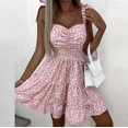 thumbnail image 1 of HKEJIAOI Robes de Sortie pour Femmes Cadeau d'Anniversaire Mode pour Femmes Robe Nuisette Ample Sans Manches Imprimé Boho Plage Mini-Robe Économies Liquidation Rose, 1 of 9