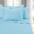 thumbnail image 4 of 700 Thread Count 100% Egyptian Cotton 4-Piece Bed Sheet Set (1 Flat, 1 Fitted Sheet, 2 Pillow Covers) 15 Inches Deep Pocket Size Stripe Pattern, 4 of 4