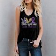 thumbnail image 2 of Hauts d'Été pour Femmes 2023 Mode Femme Décontractée Imprimé T-shirt Col en U Chemise Gilet Blouse Haut, 2 of 4