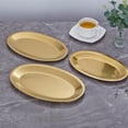 thumbnail image 4 of SANQIAHOME 9.9x6.1 Inch Thick Stainless Steel Dinner Plate 2-Piece Set, Egg-Shaped Appetizer Plate,Gold, 4 of 9