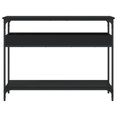 thumbnail image 2 of vidaXL Table Console avec Étagère Noire 100x29x75cm Bois Manufacturé, 2 of 7