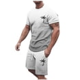 thumbnail image 1 of SHIXIAOO Men's Summer Tracksuit Plus Size Short Sleeve O Neck Athletic Suit Casual Color Block Drawstring Waist Tracksuit Set Suit Jacket for Big and Tall Men Surfing Suits for Men, 1 of 5
