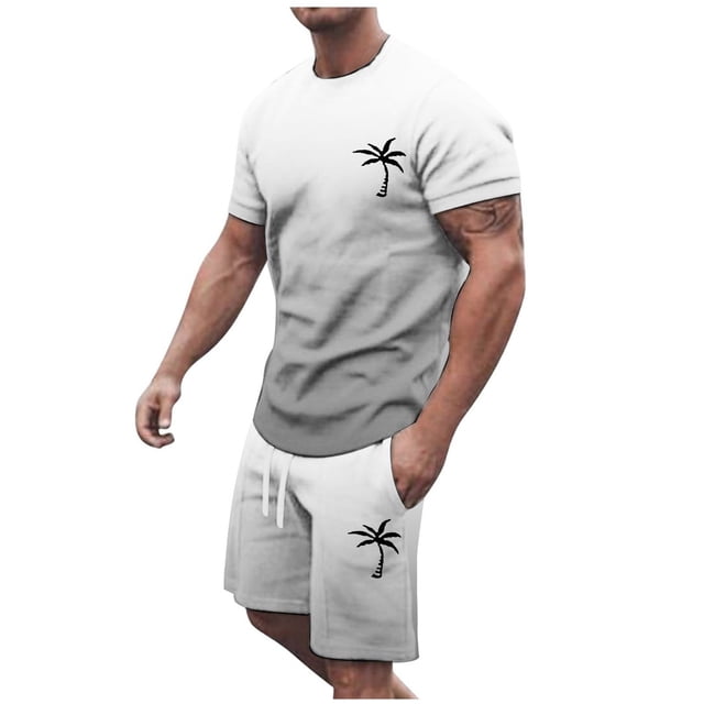 SHIXIAOO Men's Summer Tracksuit Plus Size Short Sleeve O Neck Athletic Suit Casual Color Block Drawstring Waist Tracksuit Set Suit Jacket for Big and Tall Men Surfing Suits for Men