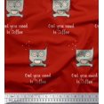 thumbnail image 1 of Soimoi Red Georgette Viscose Fabric Text & Owl Cartoon Print Sewing Fabric Yard 42 Inch Wide, 1 of 3