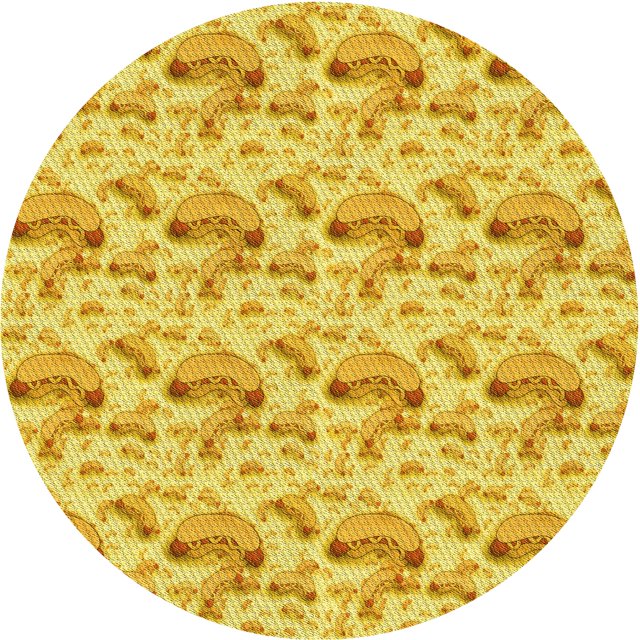 Ahgly Company Tapis Rond Lavable en Machine Intérieur Transitionnel Jaune Banane, 8 Pieds Rond