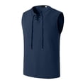 thumbnail image 3 of Styesk Tank Tops Men Men's Fashion Drawstring Color Cotton And Linen Sleeveless T-shirt Tops, 3 of 5