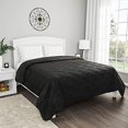 thumbnail image 2 of Bedford Home Solid Color Bed Quilt King Size Black Lightweight Quilted Blanket, 2 of 4