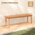 thumbnail image 3 of Gymax 55'' Teak Wood Bench 3-Person Backless Seating w/ 880 LBS Weight Capacity, 3 of 8