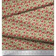 thumbnail image 2 of Soimoi Rayon Fabric Leaves & Poppy Floral Decor Fabric Printed Yard 42 Inch Wide, 2 of 6