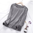 thumbnail image 3 of MeetoTime Women's Pajama Tops Fall Winter Fleece Keep Warm Long Sleeves Home Wear, 3 of 3
