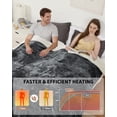 thumbnail image 2 of QinaQin King Size Electric Blanket with Dual Controls Velvet Soft Fast Heating 4 Heat Settings 10H Auto Off Machine Washable and ETL Certified 90×100 Inches Dark Grey, 2 of 8