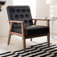 thumbnail image 2 of Allora Faux Leather Tufted Reception Chair in Black, 2 of 6