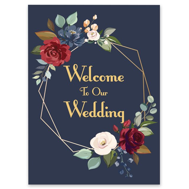 Darling Souvenir MADE WITH LOVE Painted RosesLargeWelcomeSign, Decorative PosterWelcomeTo Our Wedding Poster For Easel Wedding Collection- 18x12