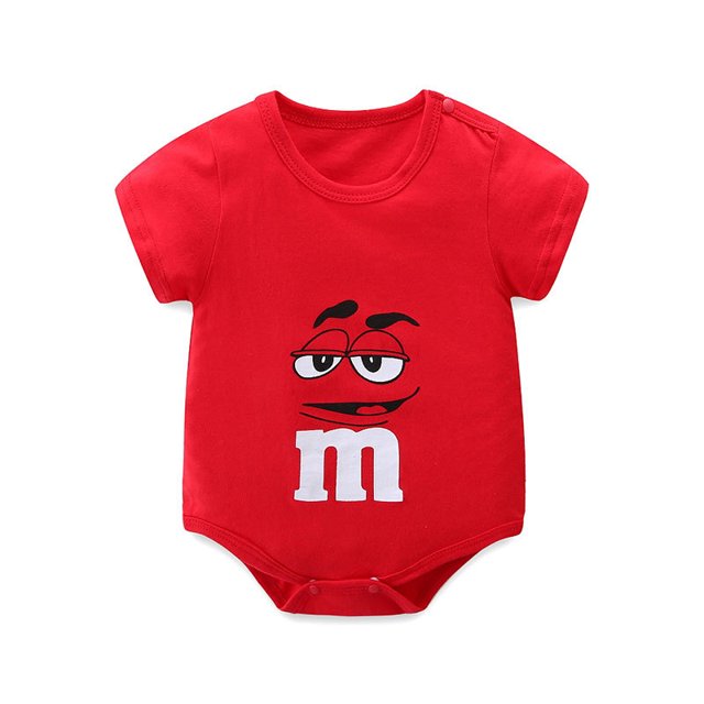 CAROOTU Nouveau-Né Bébé Garçons Filles Combinaison Manches Courtes Dessin Animé Imprimé Col Rond Respirant Rompers pour l'Été