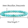 thumbnail image 2 of Bracelet Extensible Unisexe en Perles Rondes de 6 mm avec Pierre Précieuse d'Amazonite Brésilienne Naturelle 7 Pouces, 2 of 5