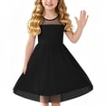 thumbnail image 1 of SROBPTY Robes pour Filles, Robe en Maille à Manches Courtes pour Fille, Taille Haute, Coupe Trapèze, Décontractée, Noire, 7 Ans, 1 of 4