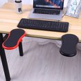 thumbnail image 4 of Langgg Plastic Armrest Pad Attachable Fatigue Relieving Table-mounted Shoulder Protector Indoor Office Arm Wrist Rest Accessories Red Cloth, 4 of 7