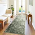 thumbnail image 3 of 2x6 FT Runner Rug Modern Washable Living Room Grey Green, 3 of 9
