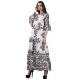thumbnail image 4 of Moomaya Printed High Low Crop Top Kurti Palazzo Set Ethnic Indian Clothing Set For Womens, 4 of 8
