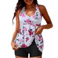 thumbnail image 2 of EGNMCR Bikini Set Swimsuits For Women Two Piece Bathing Suits Floral Print Tank Tops With Boyshorts Swimming Suits, 2 of 6