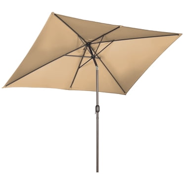 Outsunny Patio Umbrella Garden Market Parasol with Crank Dark Tan