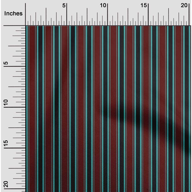 oneOone Cotton Poplin Maroon Fabric Striped Sewing Craft Projects Fabric Prints By Yard 42 Inch Wide