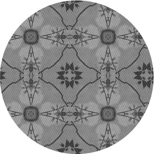 Ahgly Tapis Rond Lavable en Machine Intérieur Transitionnel Gris Carbone, 4 Pieds Rond
