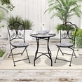 thumbnail image 4 of Costway Ensemble de 2 Chaises Mosaïque pour Patio avec Dossier Décoratif Cadre Robuste, 4 of 8